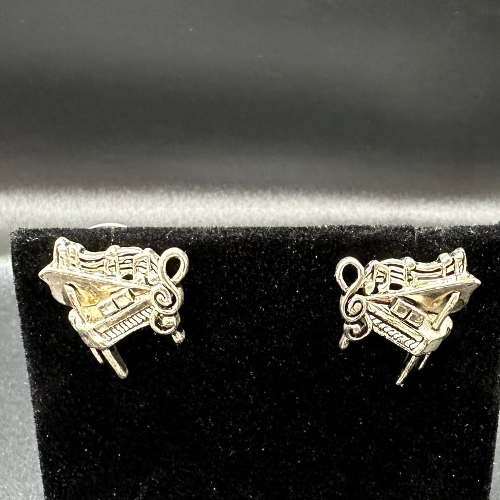 Silver Piano Earrings